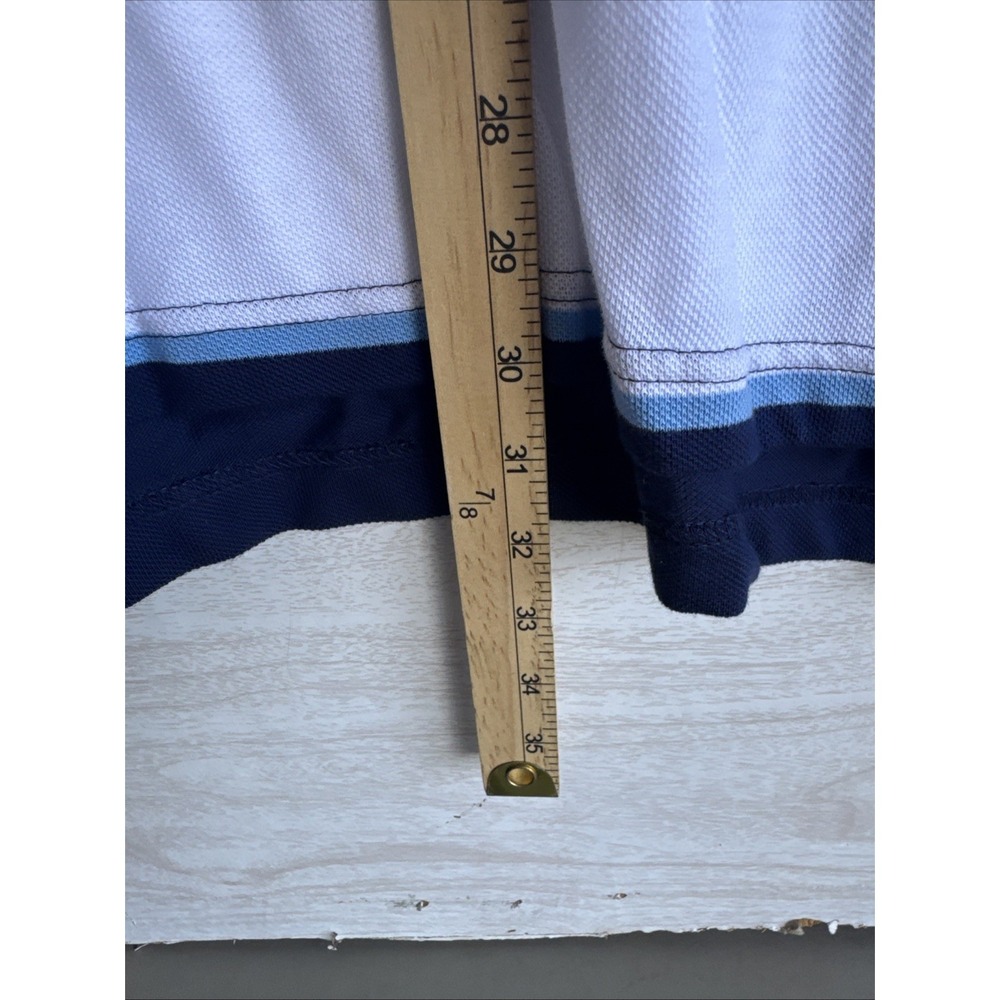 NWT Chaps brand men's Wveryday Polo Shirt Blue And White Striped 2x - Picture 6 of 7